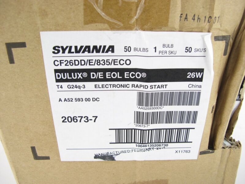 Case of 49 Sylvania Delux CF26DD/E/835/ECO 26w T4 4Pin 3,500K White Compact Bulb - ZeereeZ