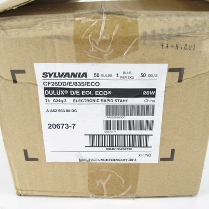 Case of 50 Sylvania Delux CF26DD/E/835/ECO 26w T4 4Pin 3,500K White Compact Bulb - ZeereeZ