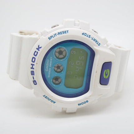 Casio G - Shock DW - 6900CS Classic Digital Watch w/ White Resin Band & Blue Face - ZeereeZ