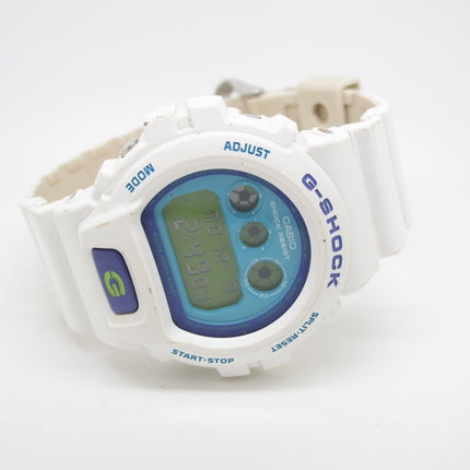 Casio G - Shock DW - 6900CS Classic Digital Watch w/ White Resin Band & Blue Face - ZeereeZ