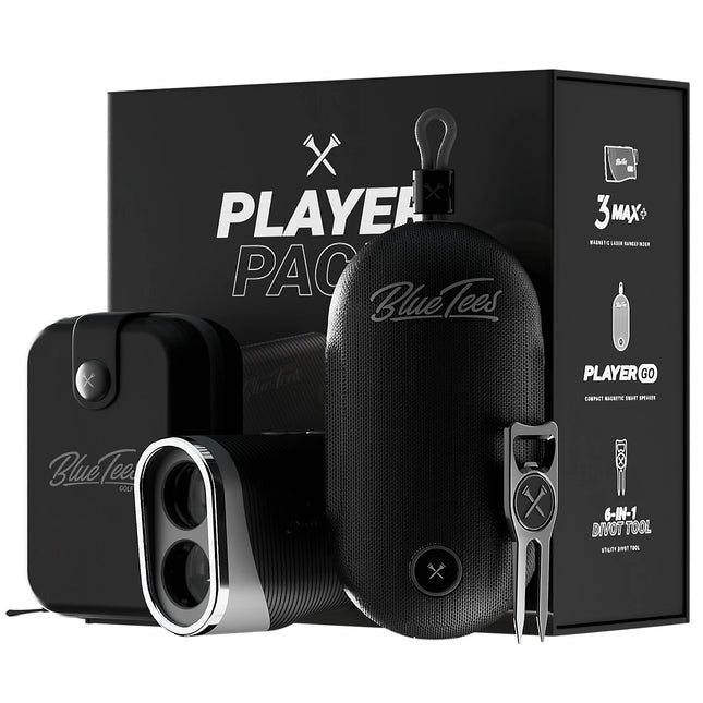 Blue Tees Golf Player Pack Go BU-B-PPGB-BK 2024 Golf Rangefinder Bundle w/ S3 Max Rangefinder