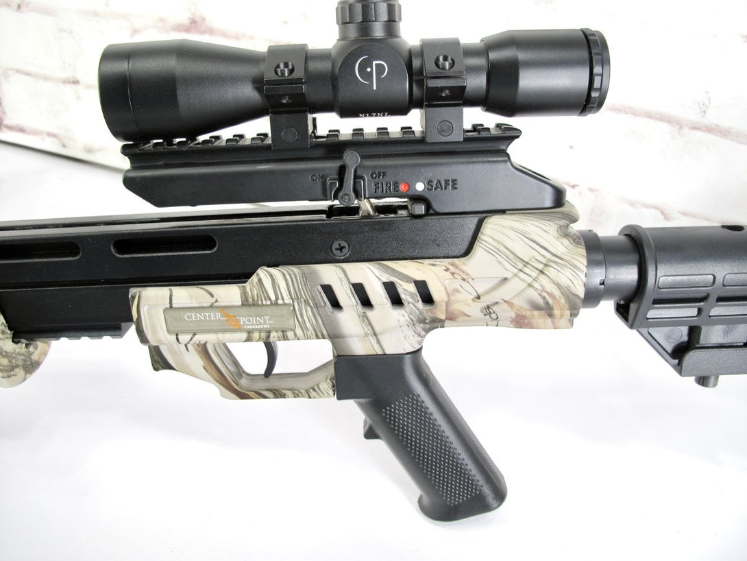 CenterPoint Sniper 370 Adjustable Camouflage Crossbow & 4 Bolt Package - ZeereeZ