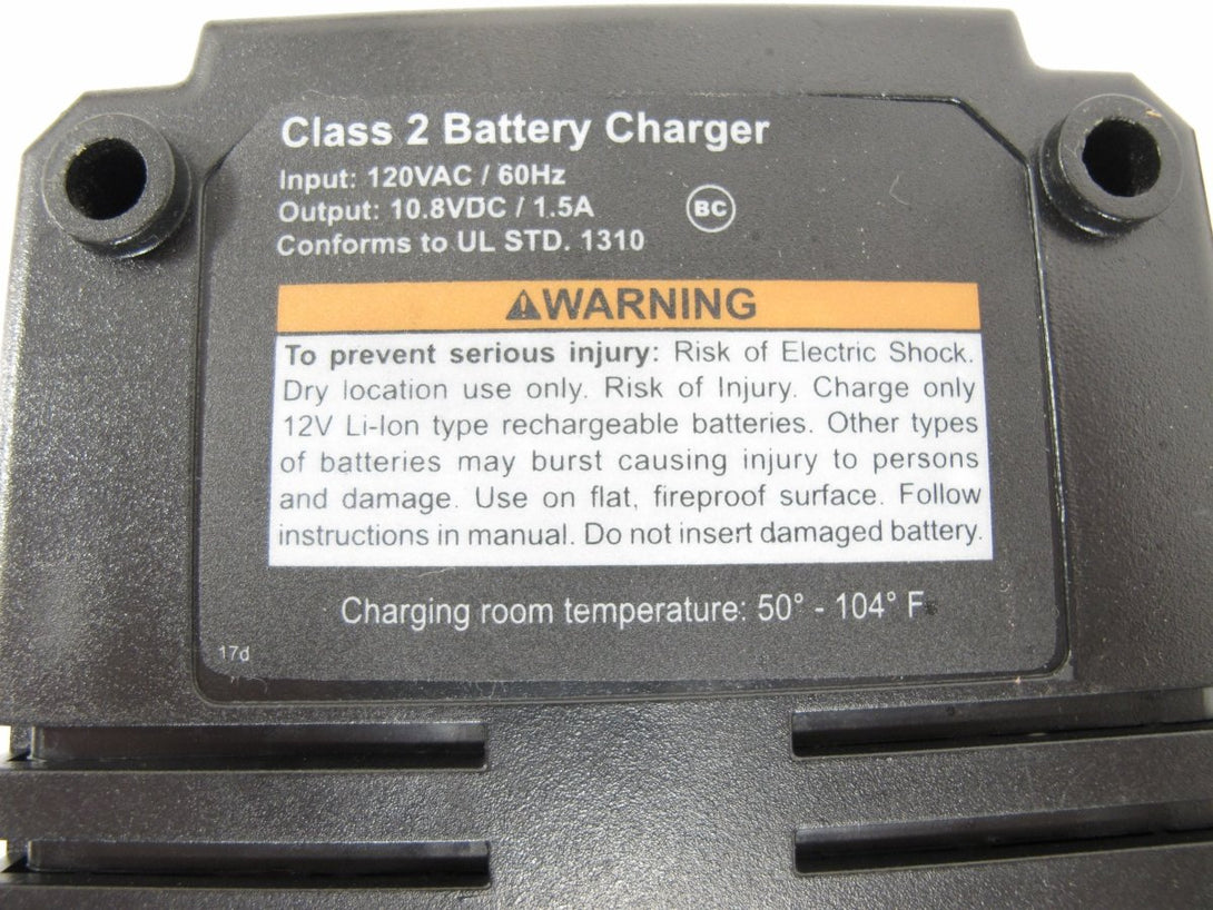 Chicago Electric 12V Li - Ion Class 2 Replacement Power Tool Battery Charger - ZeereeZ