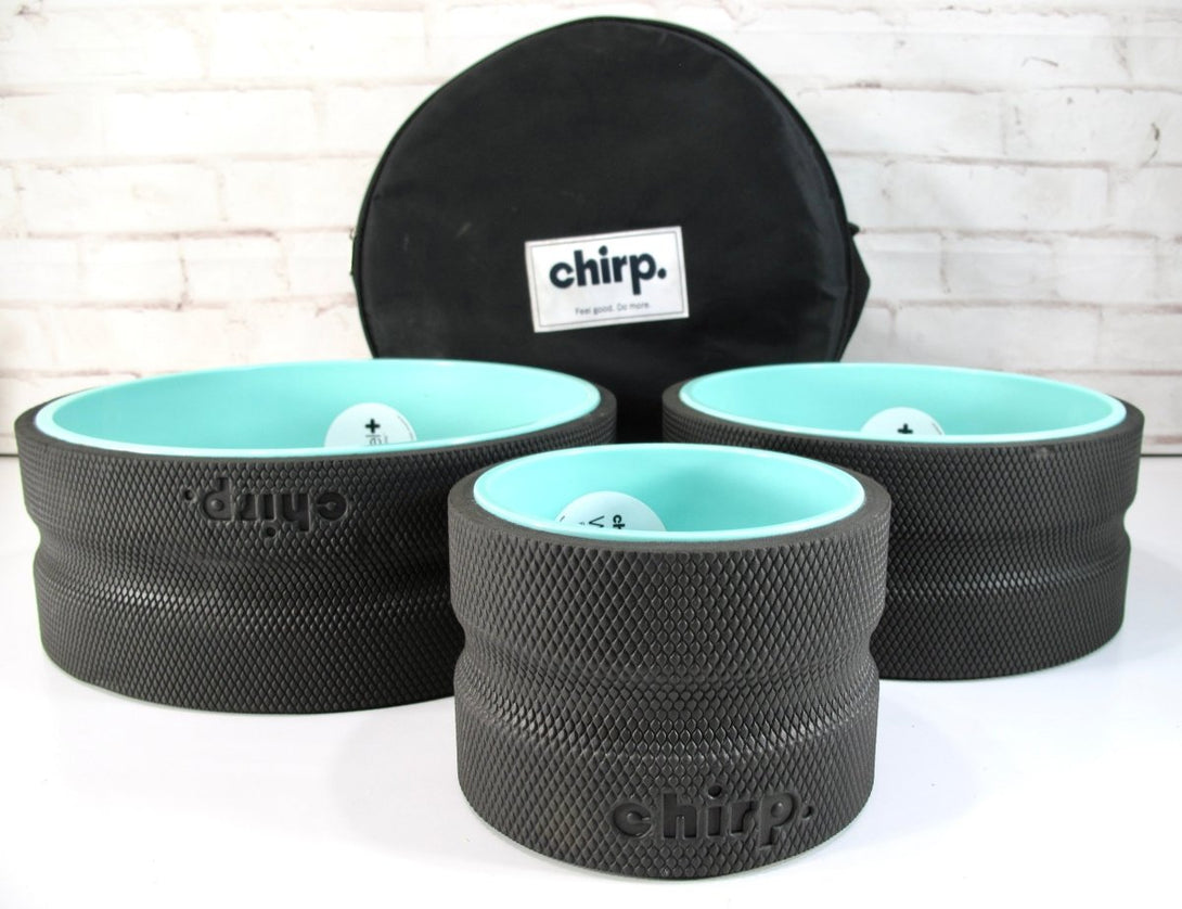 Chirp Wheel+ Back & Muscle Pain 3 Pk 6", 10", 12" Yoga Wheel Set - ZeereeZ