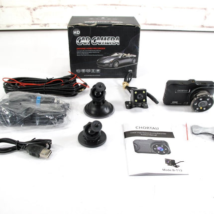 CHORTAU 3 inch Front and Rear Dash Cam HD 170° Wide Angle with Night Vision - ZeereeZ