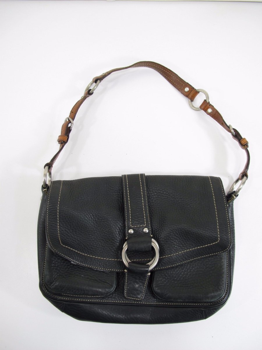 Coach Chelsea F10893 Black Pebbled Leather Shoulder Bag - ZeereeZ