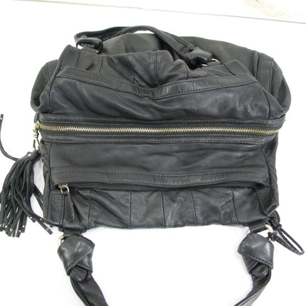 Cole Haan Lambskin Pleated Sash Black Leather Shoulder Bag - ZeereeZ