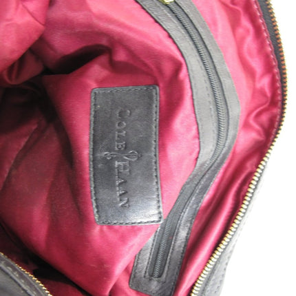 Cole Haan Lambskin Pleated Sash Black Leather Shoulder Bag - ZeereeZ