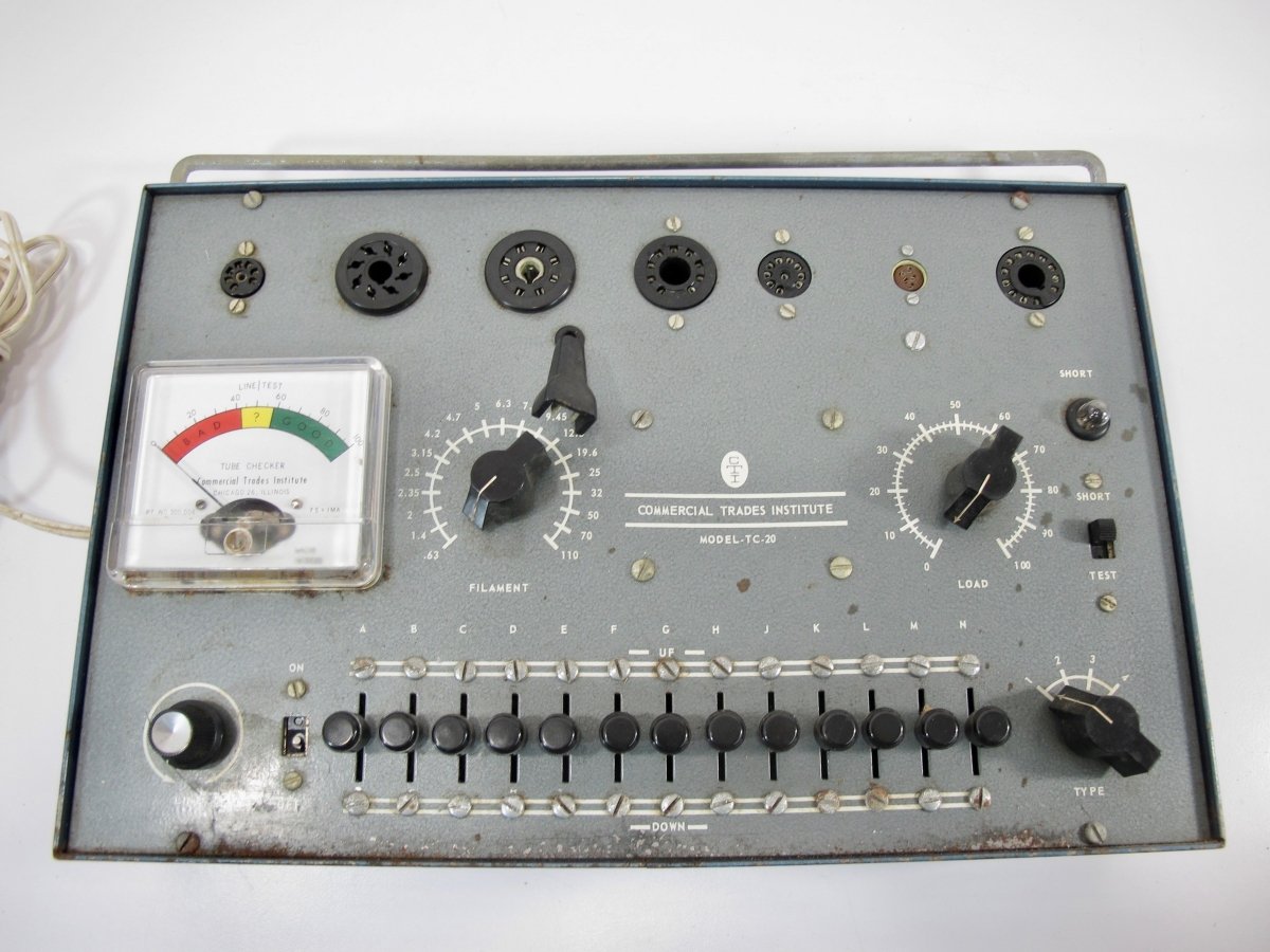 Vintage COMMERCIAL TRADES INSTITUTE TC-20 Tube Tester / With hotsell