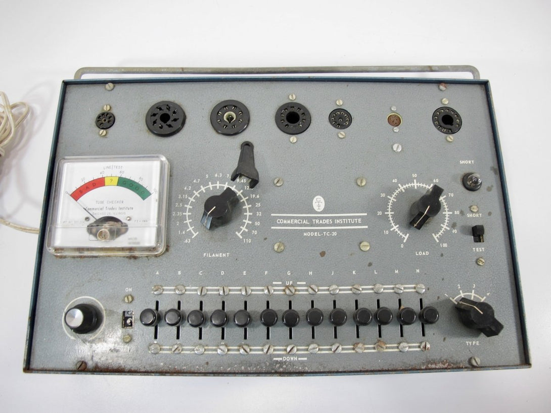 Commercial Trades Institute TC - 20 Vintage Vacuum Tube Tester with Charts - ZeereeZ