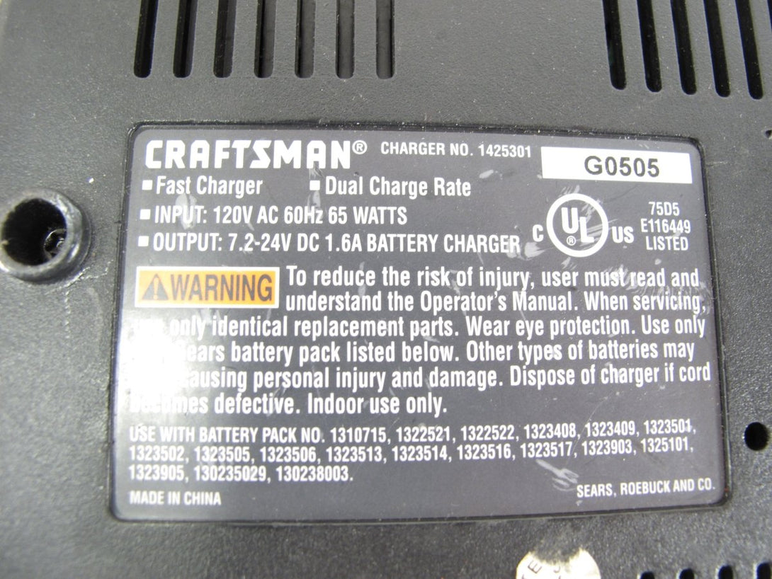 Craftsman 1425301 7.2 - 24V 1 Hour Fast Cordless Tool Battery Charger - ZeereeZ