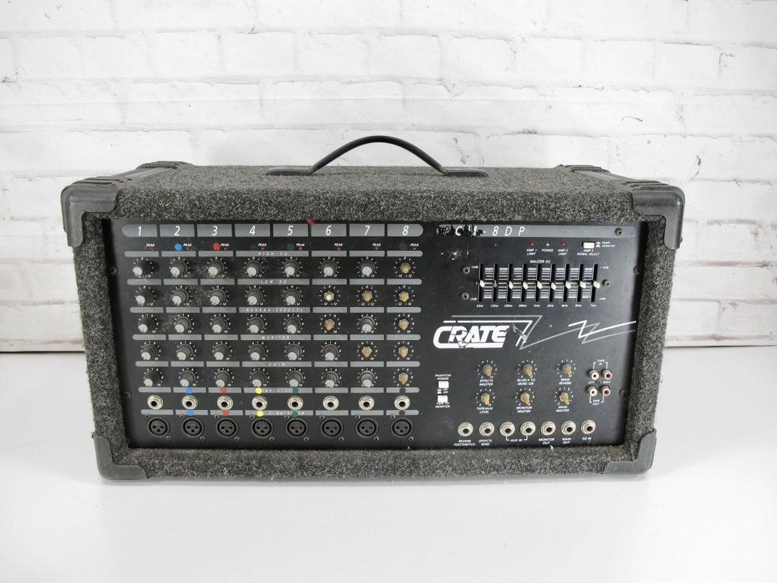 Crate PCM - 8DP 8 channel 200W Powered PA Mixer Head w/ Effects/ Phantom Power - ZeereeZ