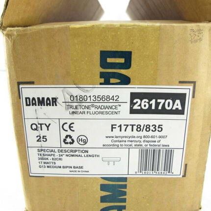 Damar F17T8/835 26170A Truetone T8 24" 3500k 82CRI 17W Partial Case of 23 Bulbs - ZeereeZ
