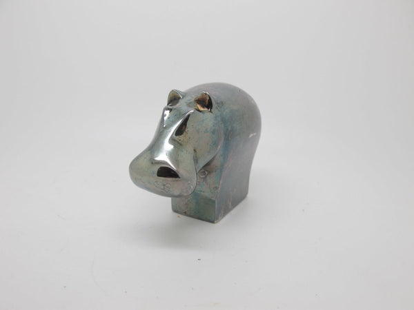 Dansk Design 1960s Scandinavian Silver Plated Hippo Vintage Figurine 2.5 Inch - ZeereeZ