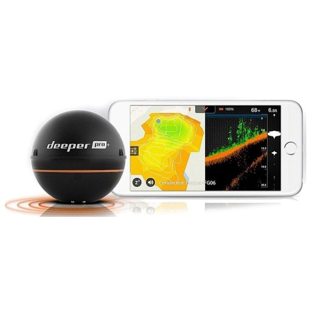 Deeper Pro+ 2 Smart Sonar Fish Finder Smartphone/Tablet wit Drybag