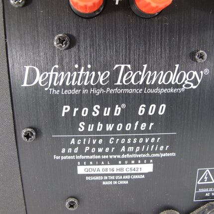 Definitive Technology ProSub 600 Powered Home Theater Stereo Subwoofer - ZeereeZ