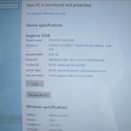 Dell Inspiron 5558 2.40GHz i7 8GB 1TB Win 10 Pro Laptop Computer - ZeereeZ