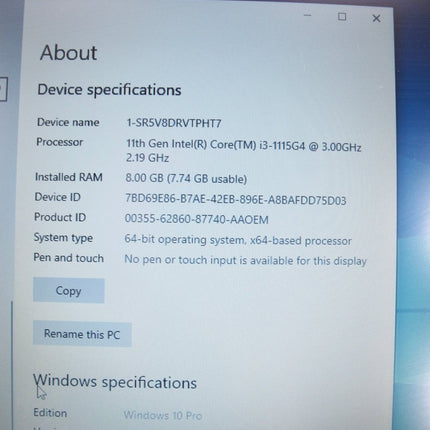 Dell Latitude 3520 3.00GHz 256GB SSD 8GB RAM Windows 10 Pro Laptop Notebook Computer - ZeereeZ