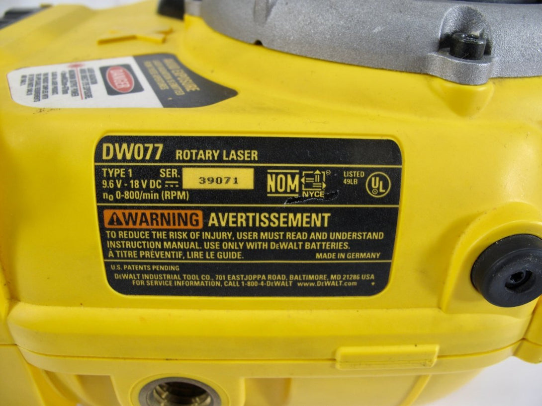 Dewalt DW077 Self Leveling Rotary Laser Construction Level With Remote - ZeereeZ