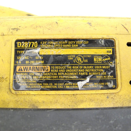 Dewalt DWM120 Band Saw, 5" Deep Cut w/ Variable Speed - ZeereeZ
