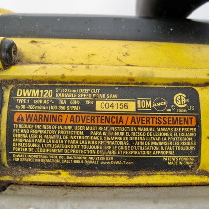 Dewalt DWM120 Heavy Duty Deep Cut Variable Speed Portable Bandsaw - ZeereeZ