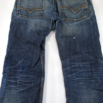 Diesel Zatiny Blue Jeans Denim Bootcut Wash 0073N Mens Button Fly Size 34 x 32 - ZeereeZ