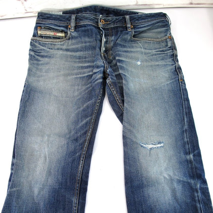 Diesel Zatiny Blue Jeans Denim Bootcut Wash 0073N Mens Button Fly Size 34 x 32 - ZeereeZ