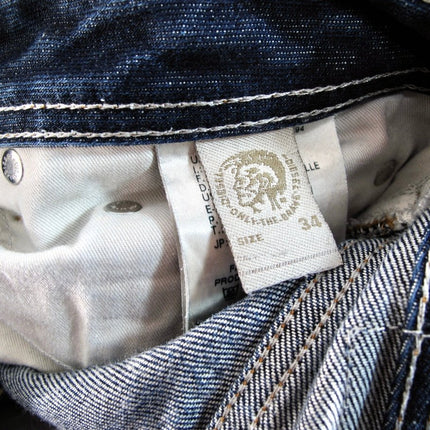 Diesel Zatiny Blue Jeans Denim Bootcut Wash 0073N Mens Button Fly Size 34 x 32 - ZeereeZ
