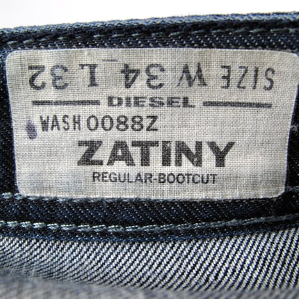 Diesel Zatiny Dark Wash 0088Z Bootcut Button Fly Blue Jeans Mens Size 34 x 32 - ZeereeZ