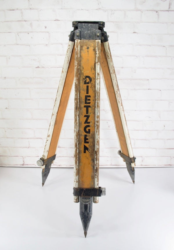 Dietzgen Vintage Wooden Adjustable Surveyors Tripod - ZeereeZ