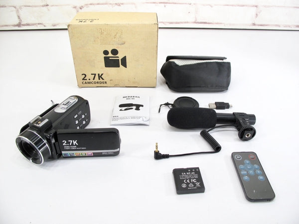 DVC Ultra HD 2.7K 48MP 18X ZOOM Vlogging Camcorder Video Camera w/ Microphone Remote - ZeereeZ