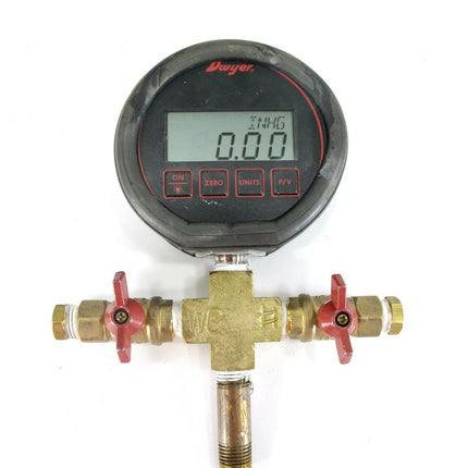 Dwyer DPG - 103 - NIST 0 - 30PSI 1/4" MNPT Digital Pressure Gauge w/ Valves - ZeereeZ