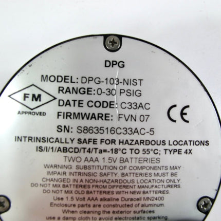 Dwyer DPG - 103 - NIST 0 - 30PSI 1/4" MNPT Digital Pressure Gauge w/ Valves - ZeereeZ