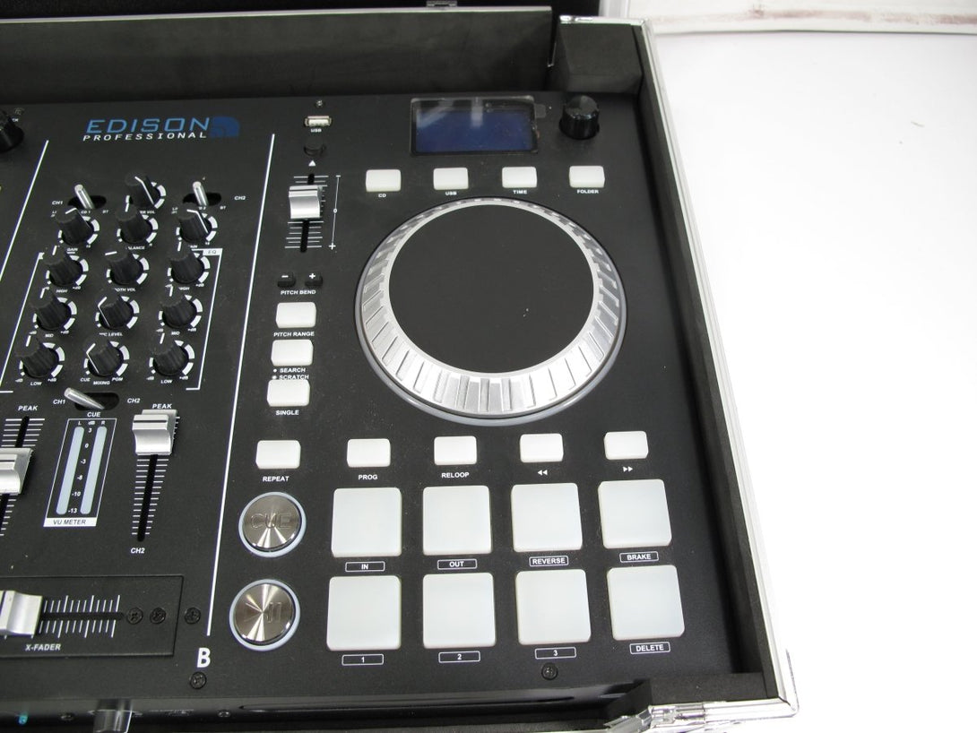 Edison Professional Scratch 3000 MkII Dual Deck DJ CD/MP3 Player w/ Case - ZeereeZ