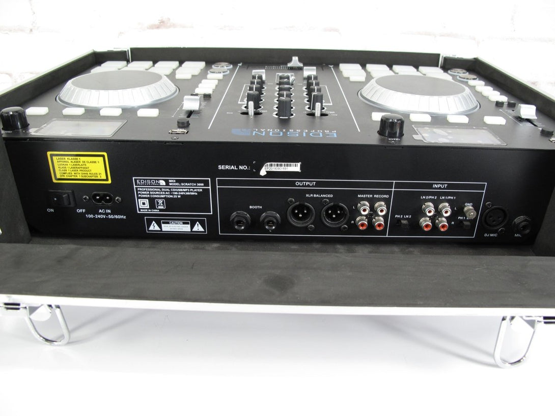 Edison Professional Scratch 3000 MkII Dual Deck DJ CD/MP3 Player w/ Case - ZeereeZ