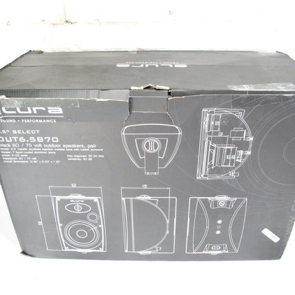 Elura OUT6.5 B70 6.5" 2 - Way 125 - Watt Indoor Outdoor Speakers Black Pair 70V 6Ω - ZeereeZ