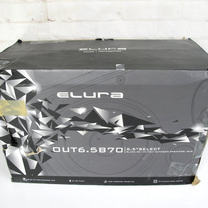 Elura OUT6.5 B70 6.5" 2 - Way 125 - Watt Indoor Outdoor Speakers Black Pair 70V 6Ω - ZeereeZ