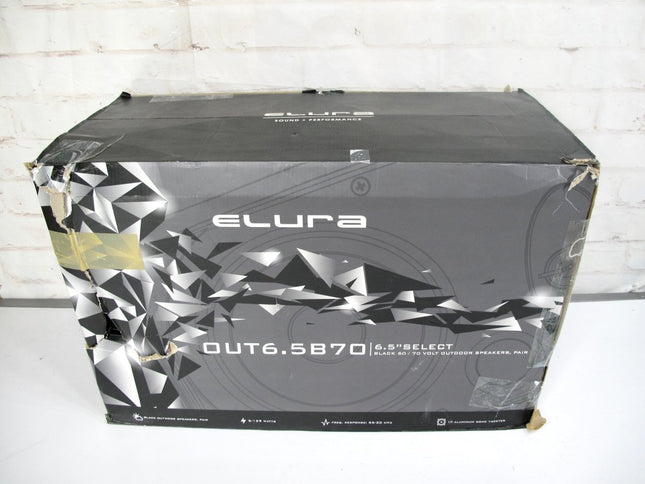 Elura OUT6.5 B70 6.5" 2 - Way 125 - Watt Indoor Outdoor Speakers Black Pair 70V 6Ω - ZeereeZ
