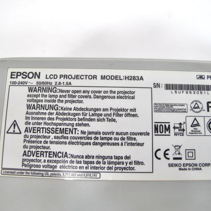 Epson H283A 3LCD 2200 Lumens Home Theater / Presentation Video Projector - ZeereeZ