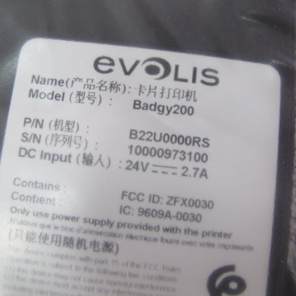 Evolis Badgy200 Single Sided Dye Thermal Transfer ID Card Printer - ZeereeZ