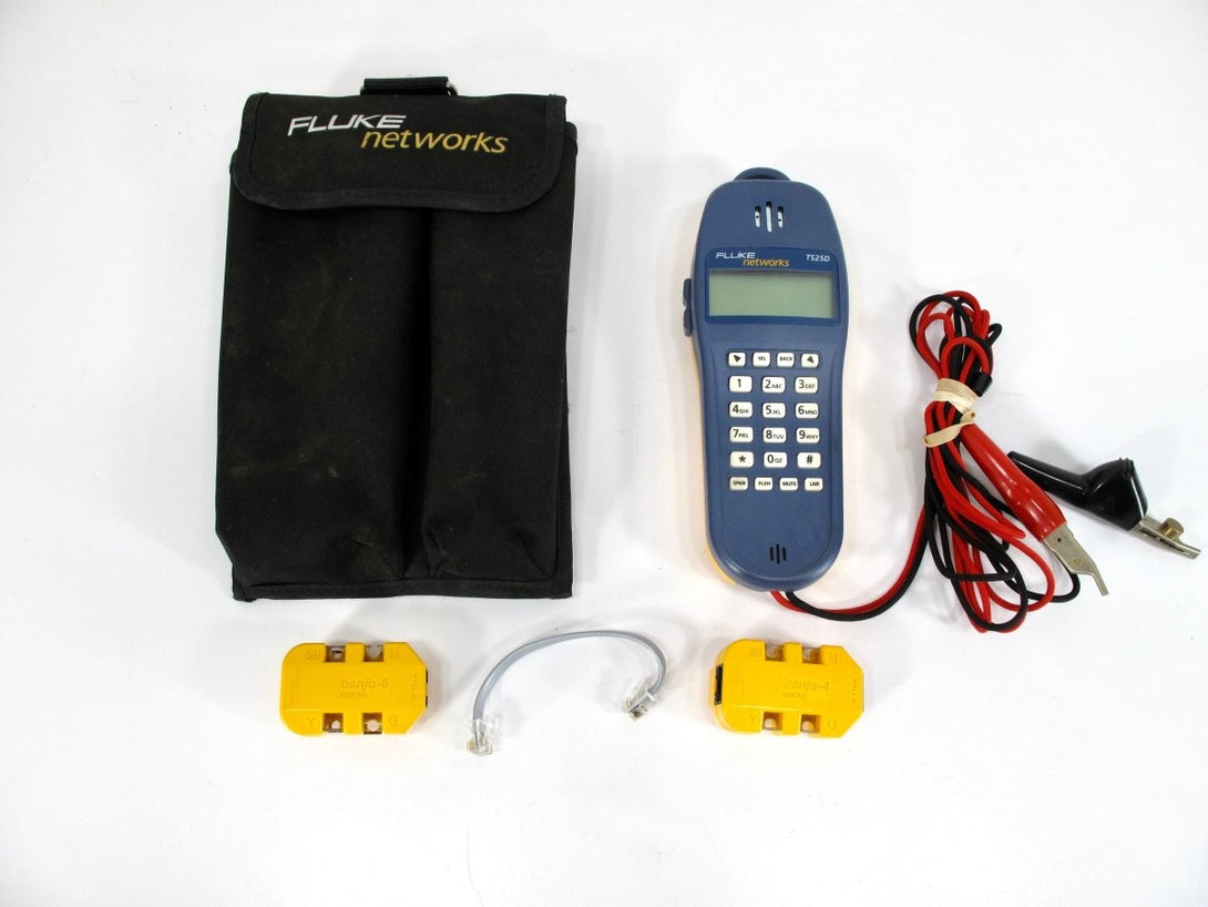 Fluke Networks TS25D Telephone Test / Butt Set with Banjo Adapters - ZeereeZ