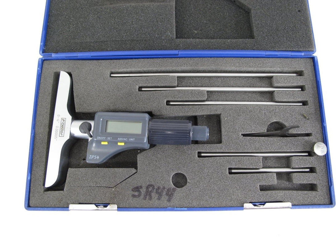 Fowler IP54 Absolute Electronic Depth Micrometer, 54 - 225 - 456, 0 - 6" Measuring - ZeereeZ