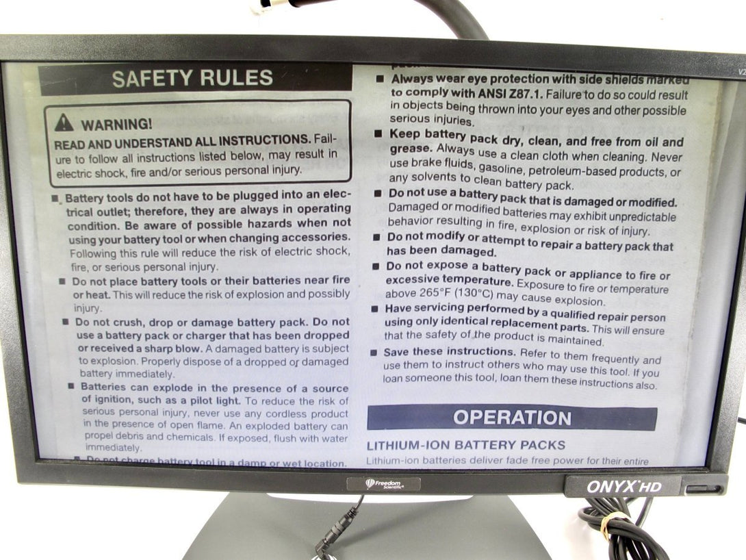 Freedom Scientific ONYX Deskset HD Low Vision Magnifyfing Enlarger Reader - ZeereeZ