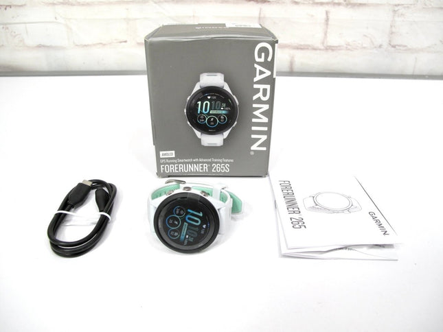 Garmin Forerunner 265S GPS Watch - Whitestone/Neo Tropic Running Swimming GPS - ZeereeZ