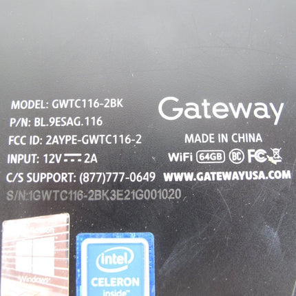 Gateway GWTC116 - 2BK Win 10 Intel Celeron N4020 1.1GHz 4GB RAM 64GB - ZeereeZ