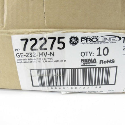 GE 72275 GE - 232MV - N UltraMax Fluorescent Ballast for (2) F32T8 Lamps 120 - 277V - ZeereeZ
