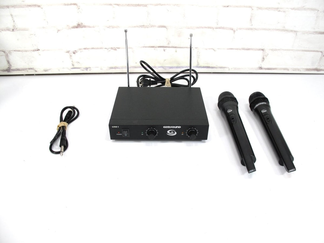 Gem Sound GMW - 2 Wireless Two Mic Microphone System VHF Dual Channel - ZeereeZ