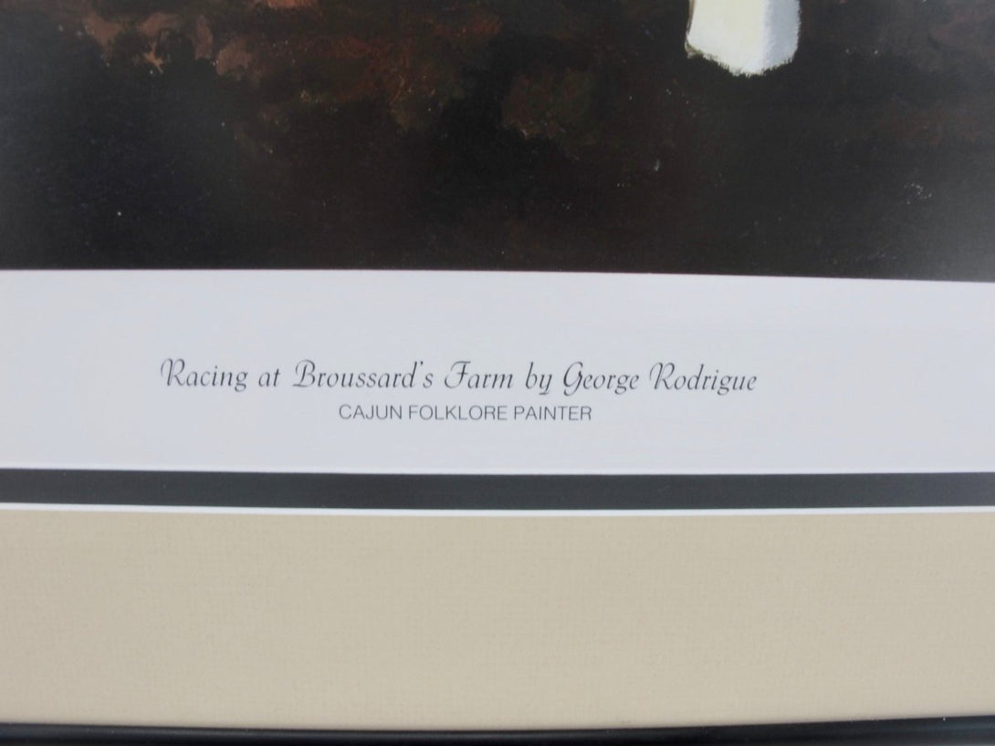 George Rodrigue "Racing at Broussard's Farm" 1982 Limited Edition Vintage Print Signed & Numbered - ZeereeZ