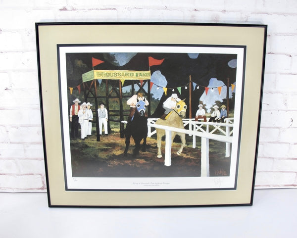 George Rodrigue "Racing at Broussard's Farm" 1982 Limited Edition Vintage Print Signed & Numbered - ZeereeZ