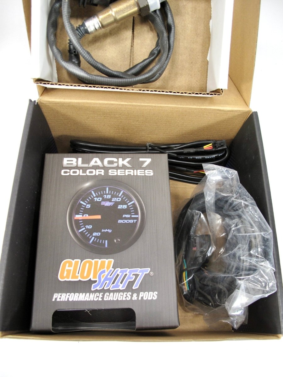 GlowShift Wideband Black 7 Color Analog E85 Air/Fuel Ratio Gauge w Data Logging - ZeereeZ